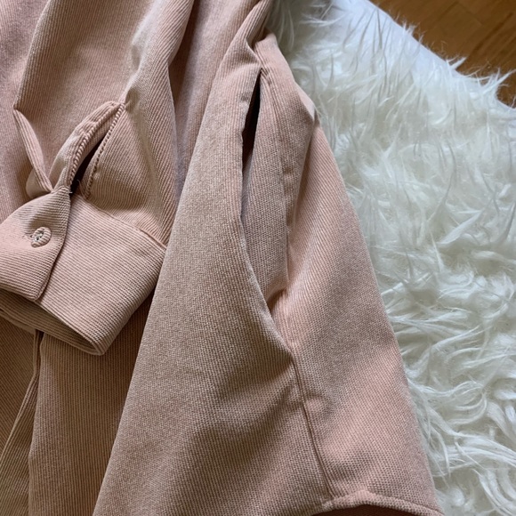 Blush ribbed Zara button up with pockets - Picture 3 of 3